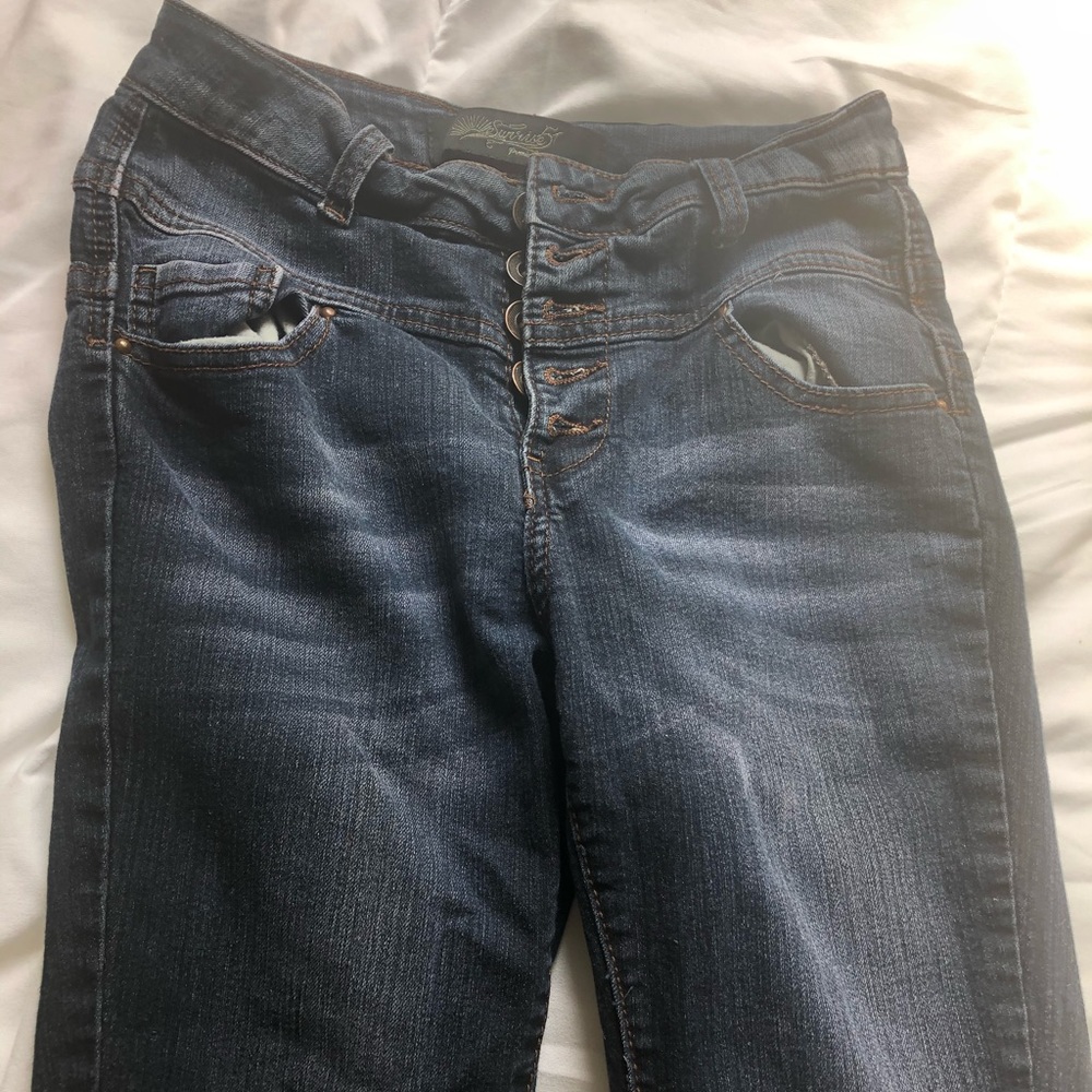 3 for $20 Long skinny jean with cute button detail